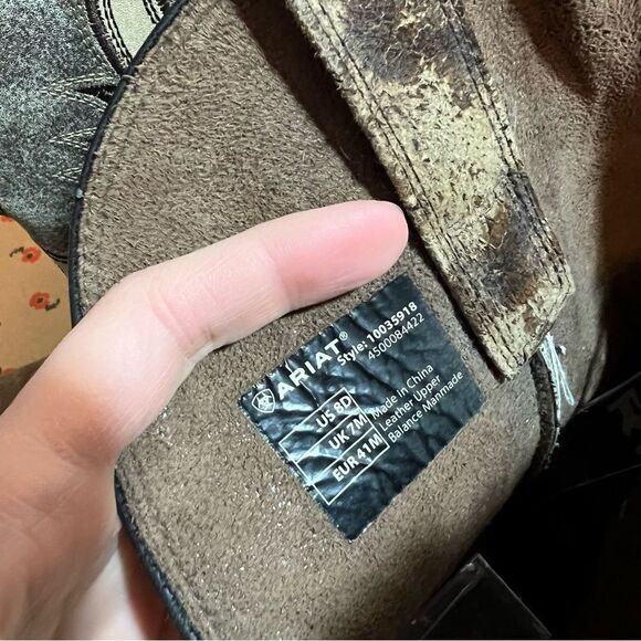 Ariat Men's Crosswire Worn Graphite Square Toe Boots Size 8D - Picture 10 of 13